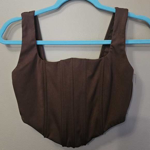 Unbranded Women's Size M Corset Style With Bonning Brown Crop Top - Picture 1 of 4